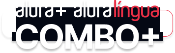 O combo mais é a junção do Alura+ com o Alura lingua