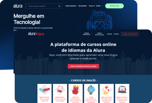 Tela da Alura Plus e da Alura Linguas